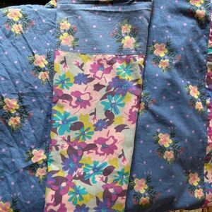 Natural life Floral Patterned Queen flat sheet and matching standard pillow case